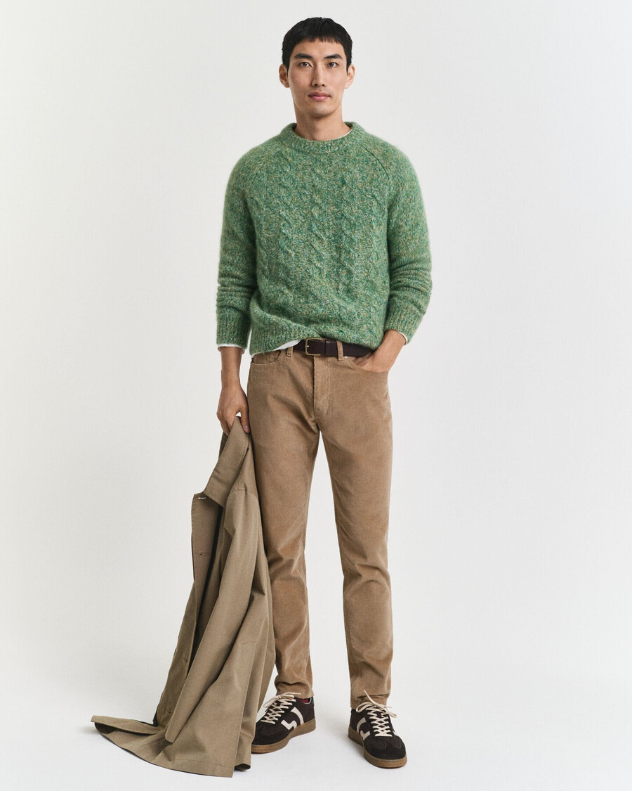 slim fit corduroy jeans - licht taupe