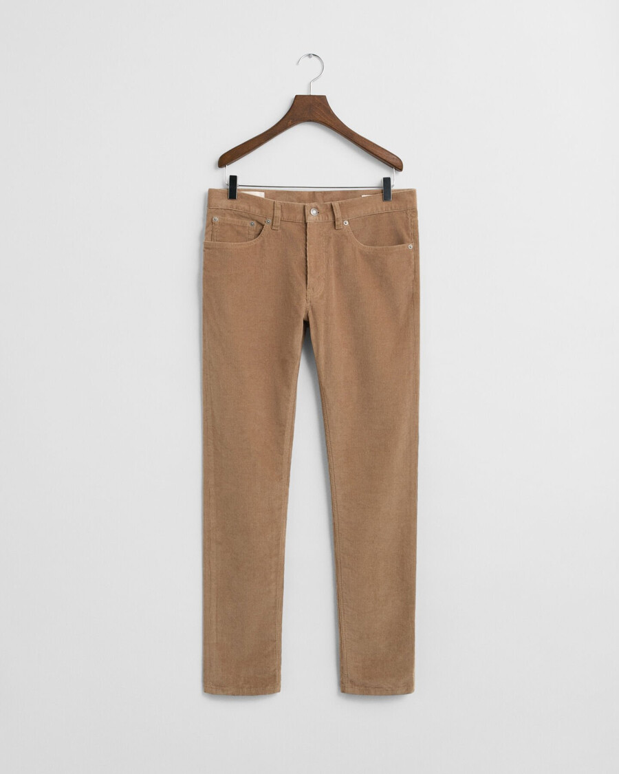 slim fit corduroy jeans - licht taupe
