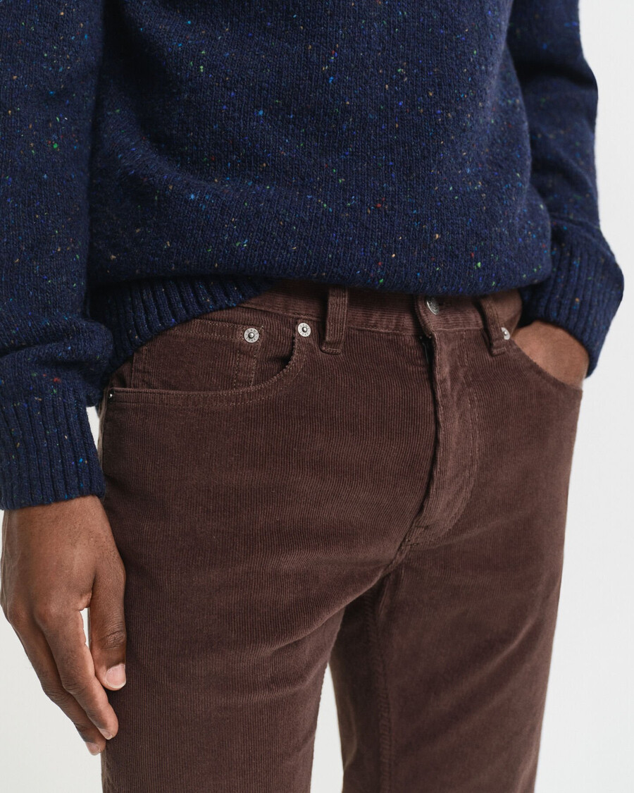 slim fit corduroy jeans - rijkbruin