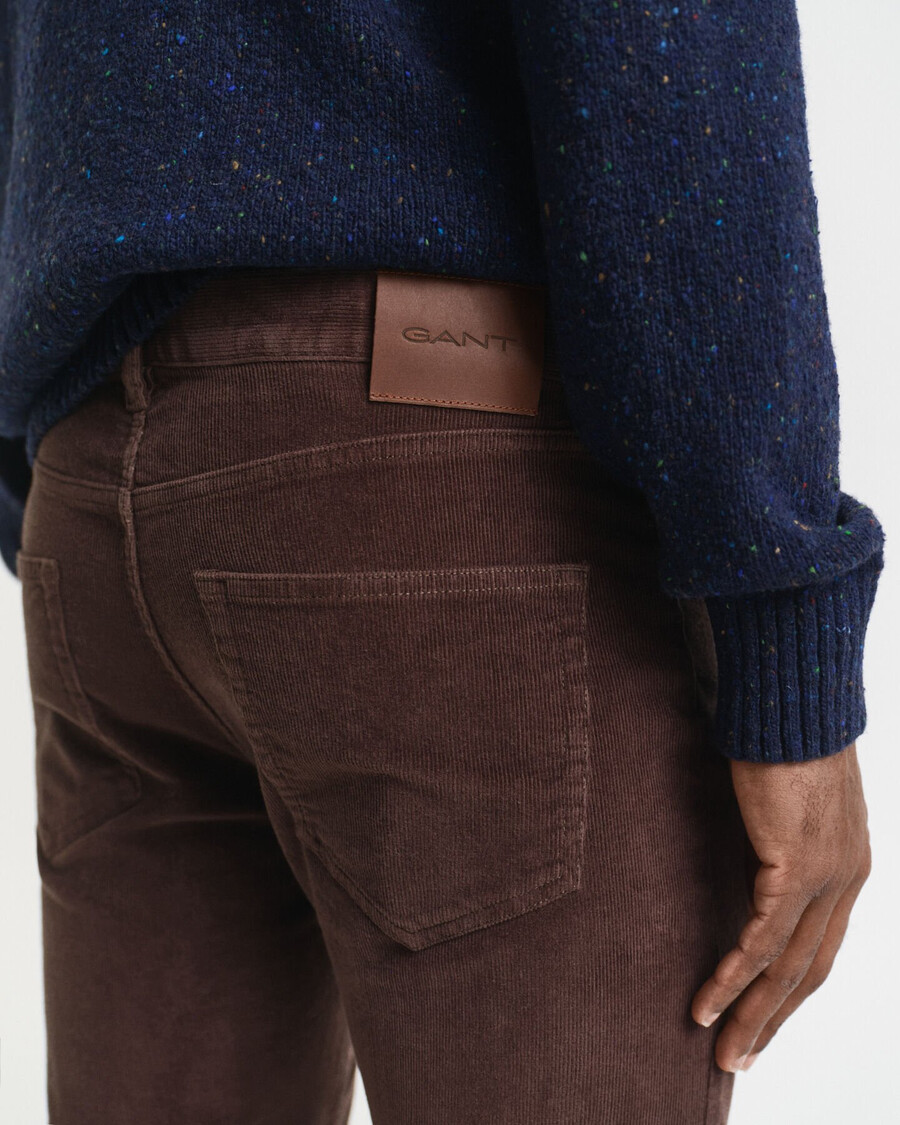 slim fit corduroy jeans - rijkbruin