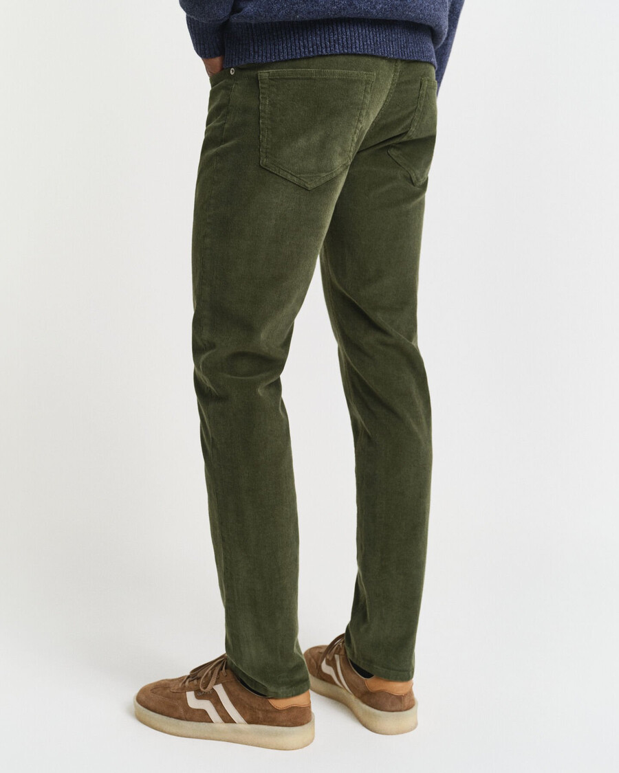 slim fit corduroy jeans - landelijk groen