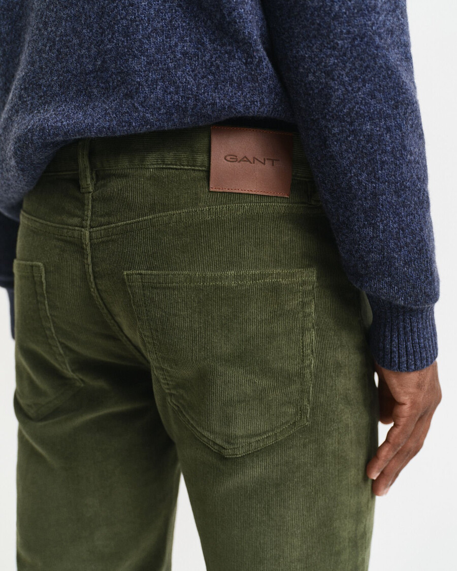 slim fit corduroy jeans - landelijk groen