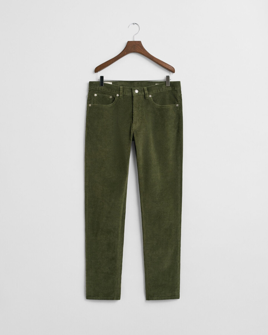 slim fit corduroy jeans - landelijk groen