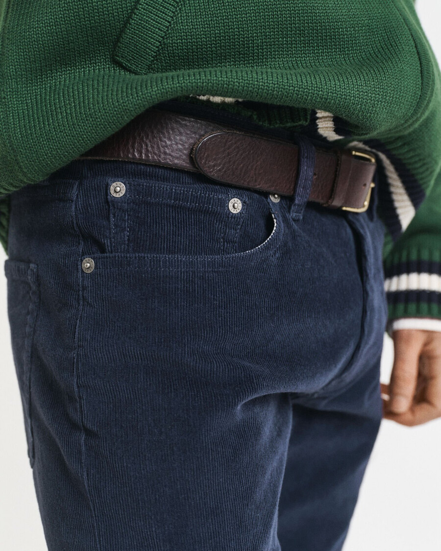 slim fit corduroy jeans - avondblauw