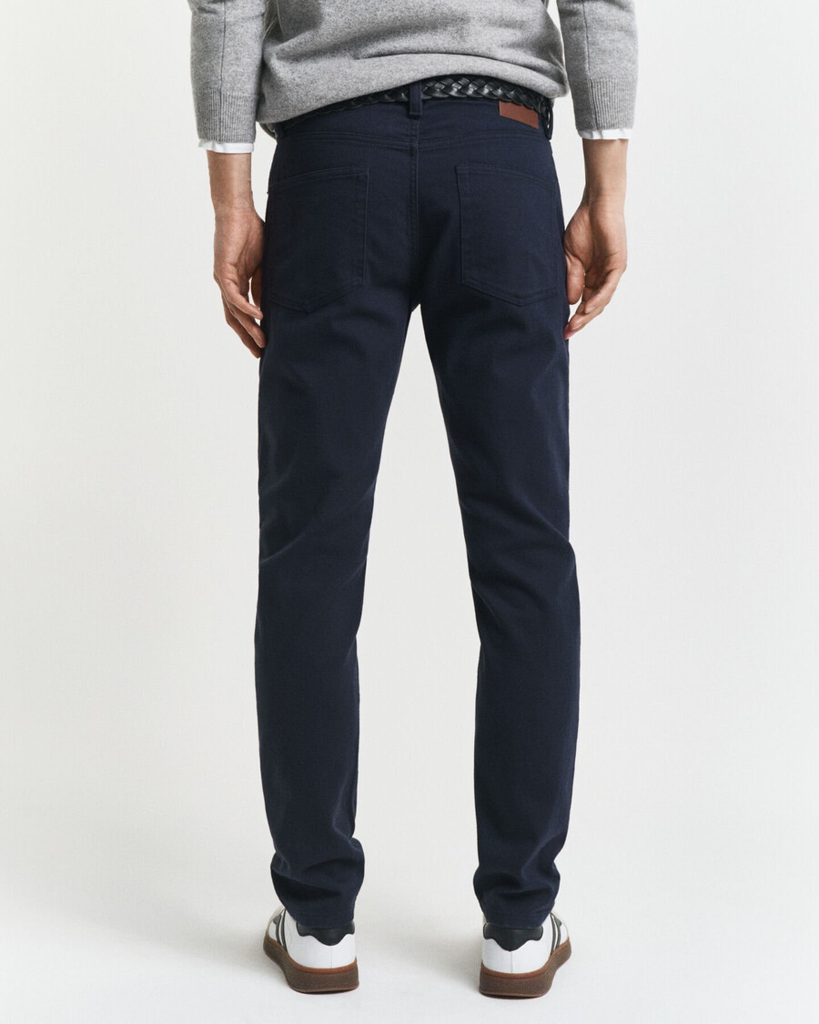 slim fit zachte twill jeans - avondblauw