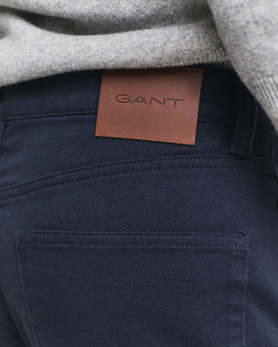 slim fit zachte twill jeans - avondblauw