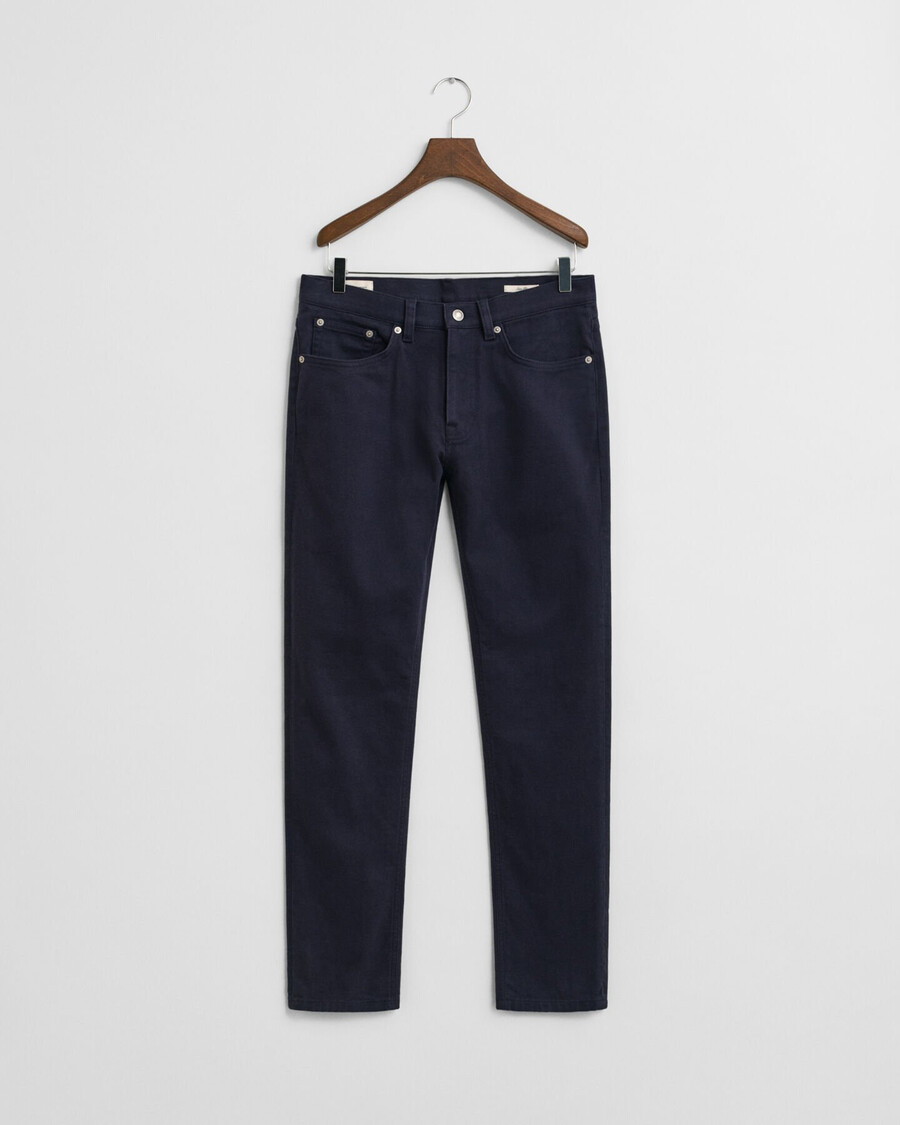 slim fit zachte twill jeans - avondblauw