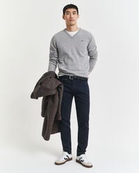 slim fit zachte twill jeans - avondblauw