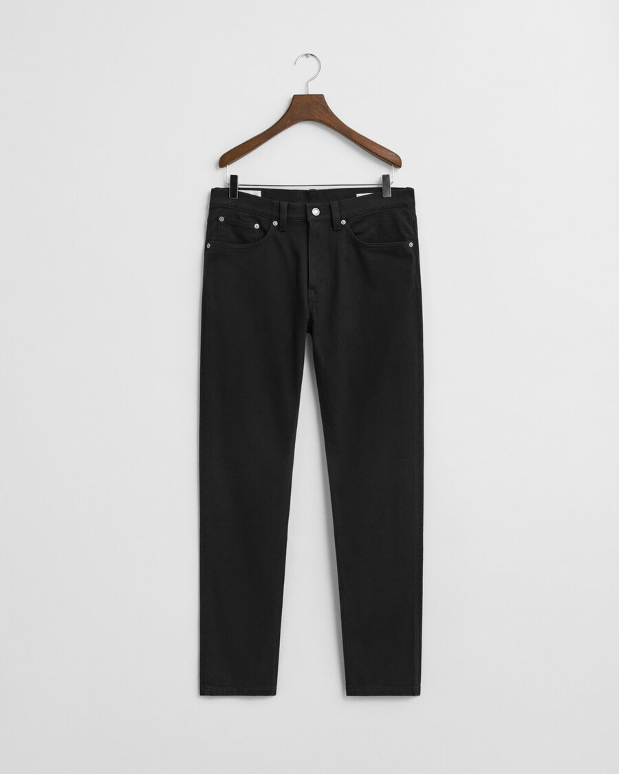 slim fit zachte twill jeans - zwart