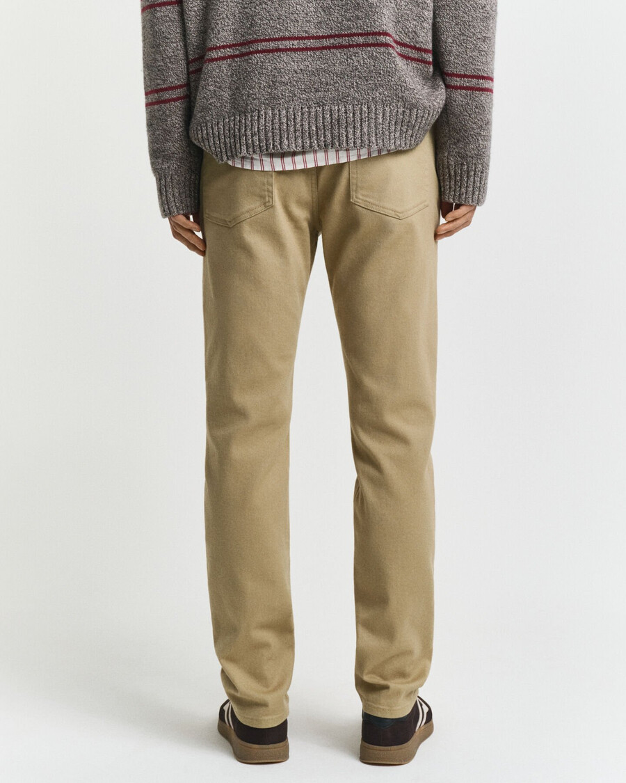 normale pasvorm zachte twill jeans - houtbeige