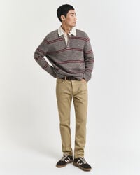 normale pasvorm zachte twill jeans - houtbeige