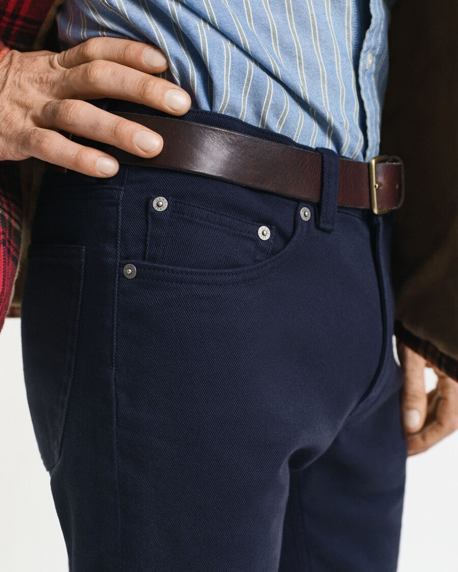 normale pasvorm zachte twill jeans - avondblauw