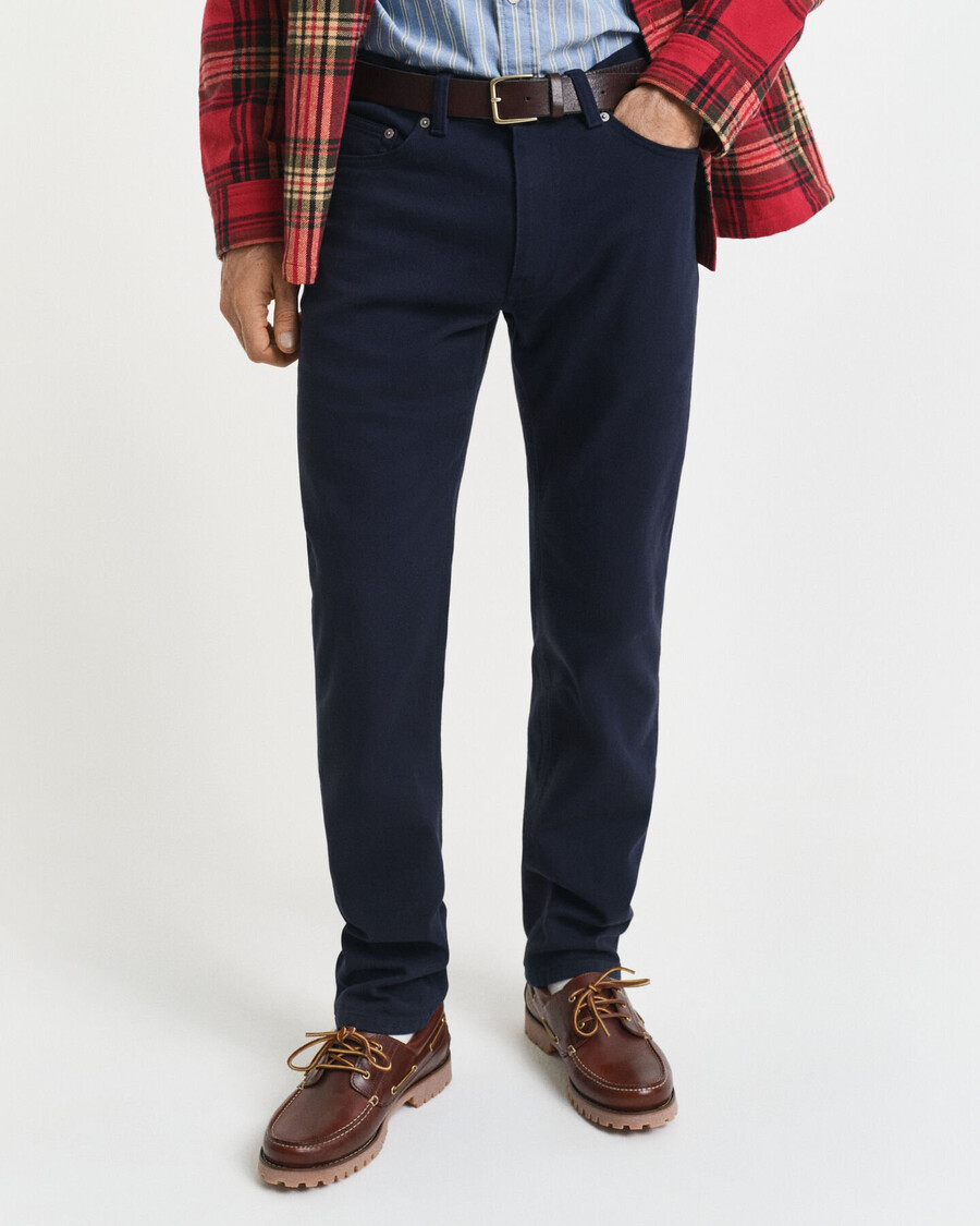 normale pasvorm zachte twill jeans - avondblauw