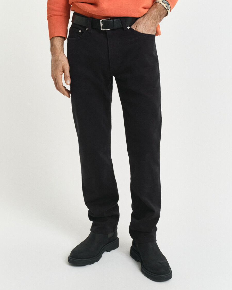 normale pasvorm zachte twill jeans - zwart