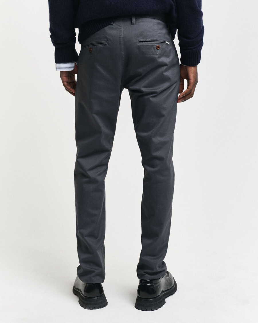 slim fit chinos - antraciet