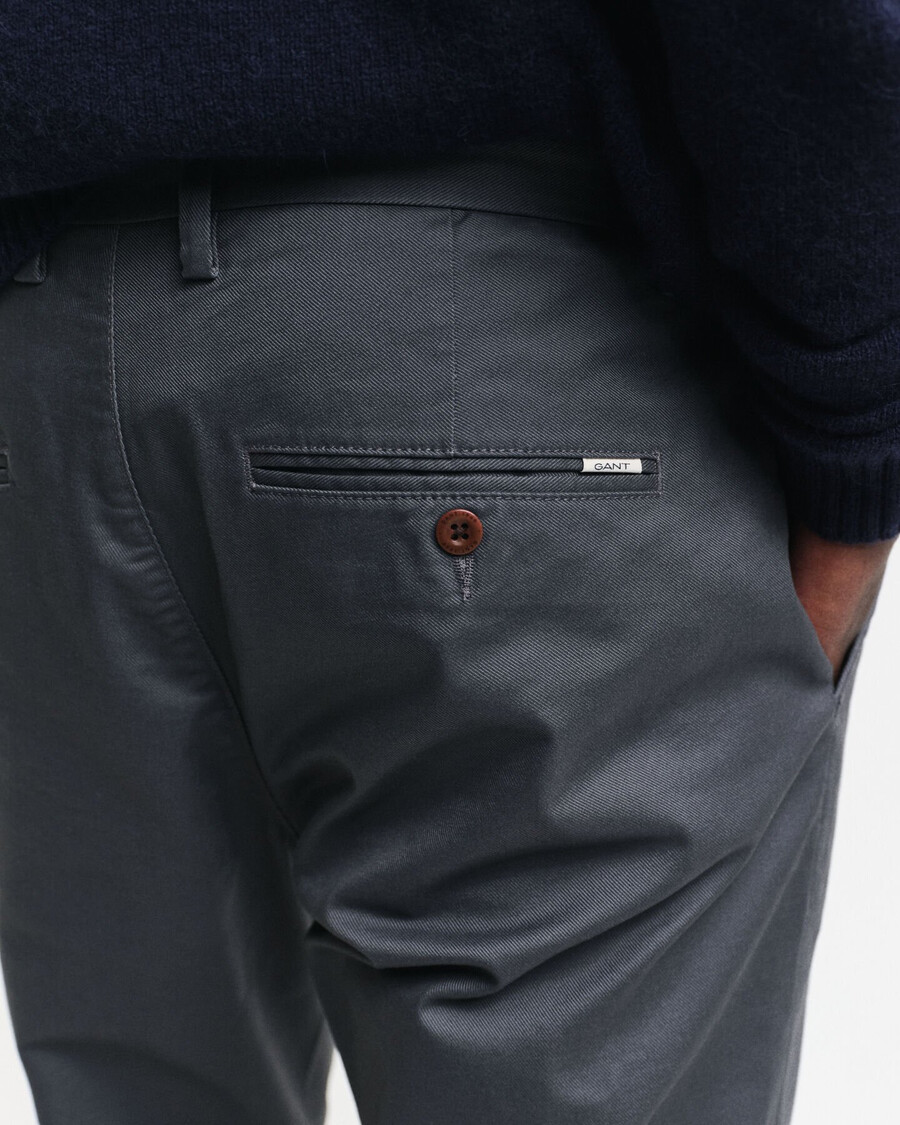slim fit chinos - antraciet
