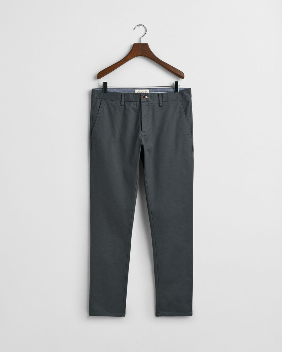 slim fit chinos - antraciet
