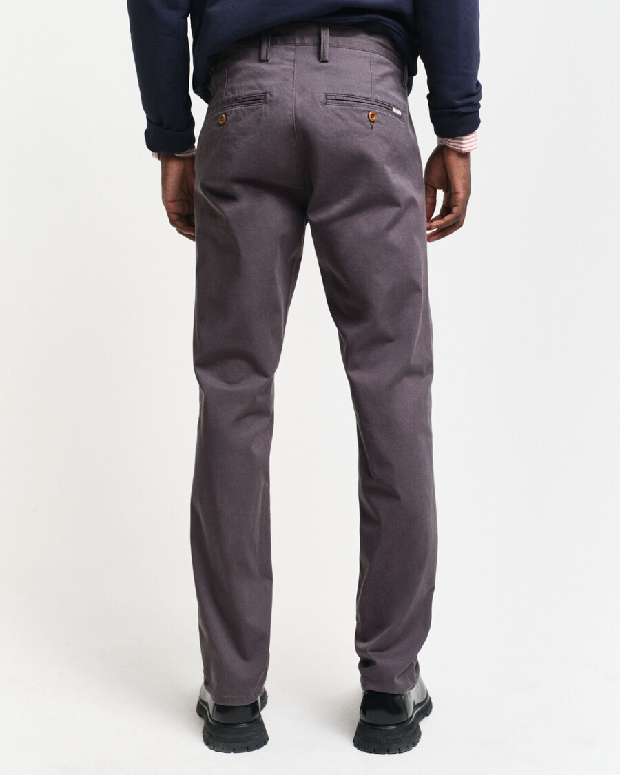 slim fit twill chinos - antraciet