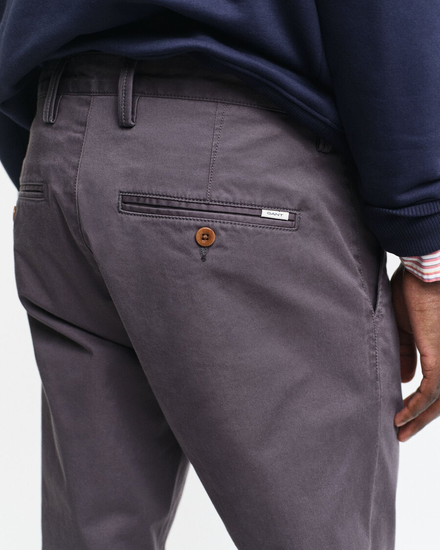 slim fit twill chinos - antraciet