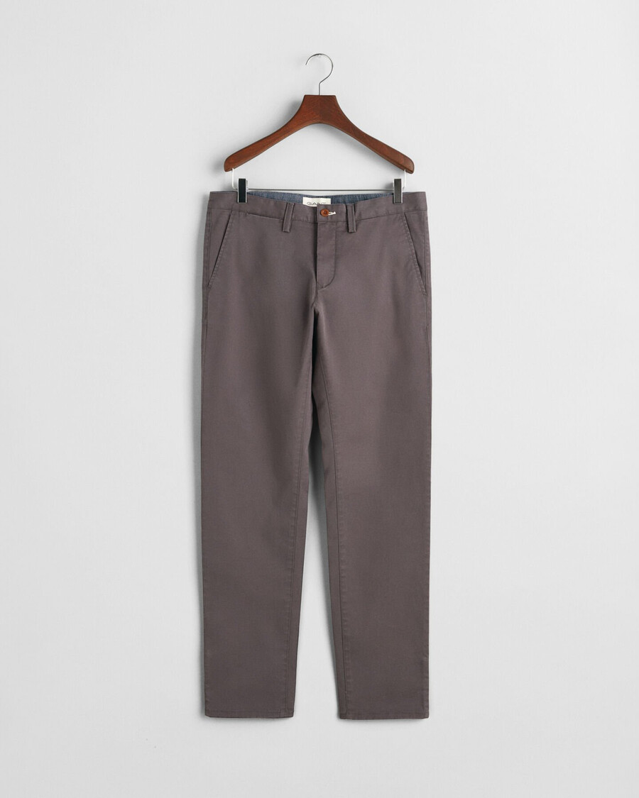 slim fit twill chinos - antraciet
