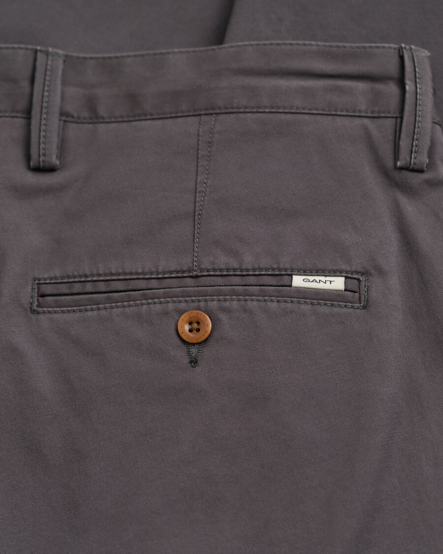 slim fit twill chinos - antraciet