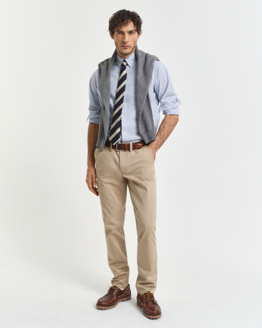 slim fit twill chinos - donker khaki
