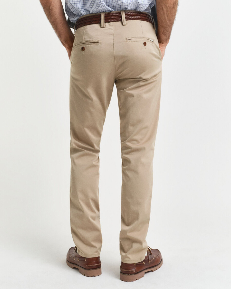 slim fit twill chinos - donker khaki