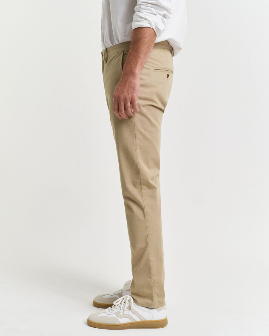 slim fit twill chinos - donker khaki