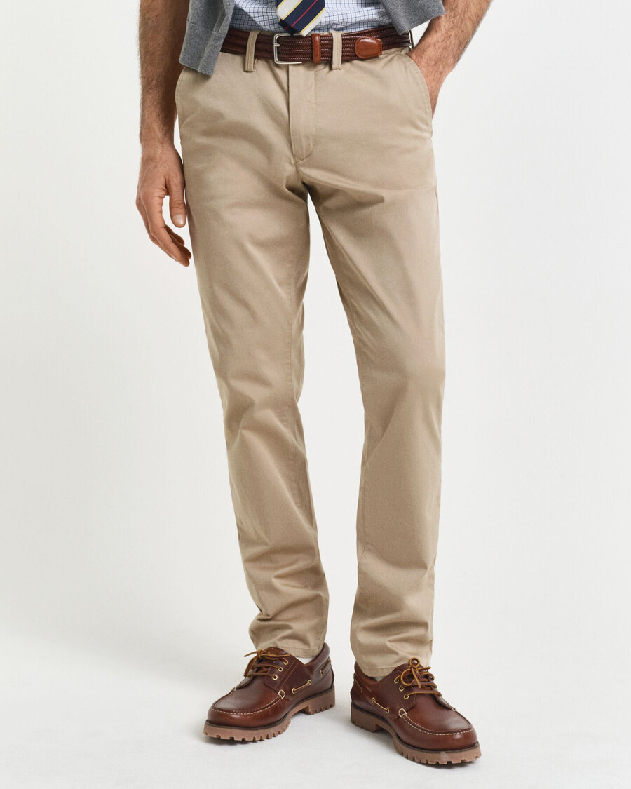 slim fit twill chinos - donker khaki