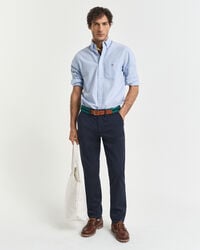 slim fit twill chinos - marineblauw