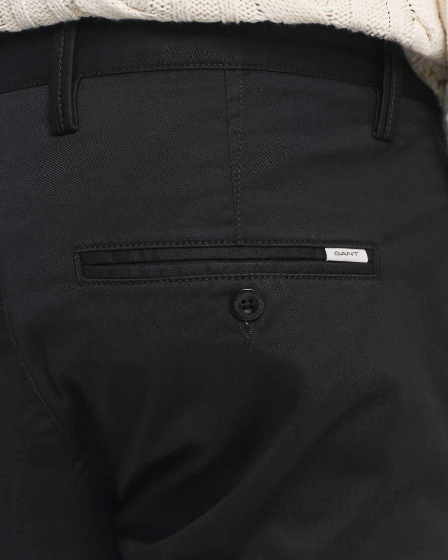 slim fit twill chinos - zwart