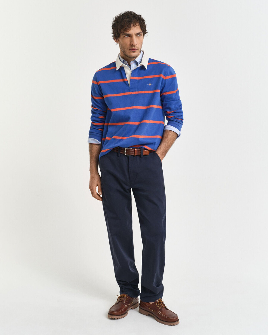 regular fit twill chinos - marineblauw