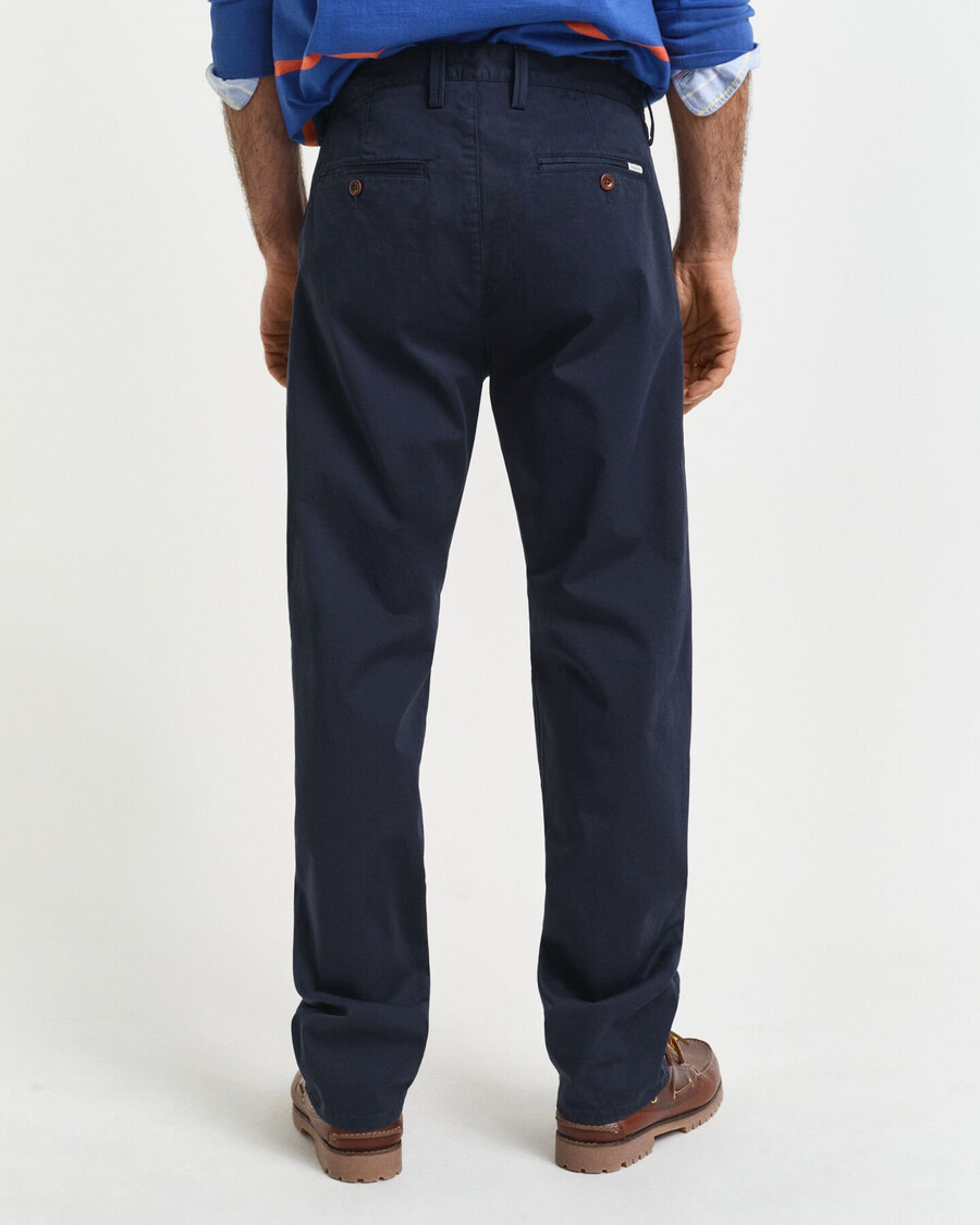 regular fit twill chinos - marineblauw