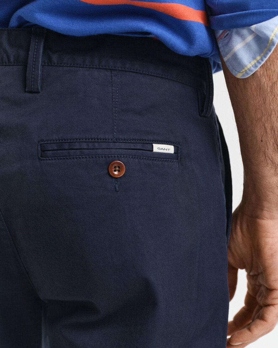 regular fit twill chinos - marineblauw