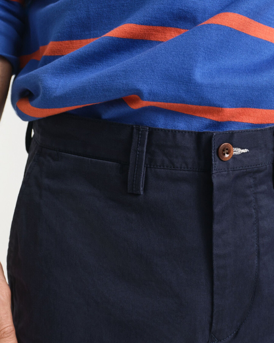 regular fit twill chinos - marineblauw