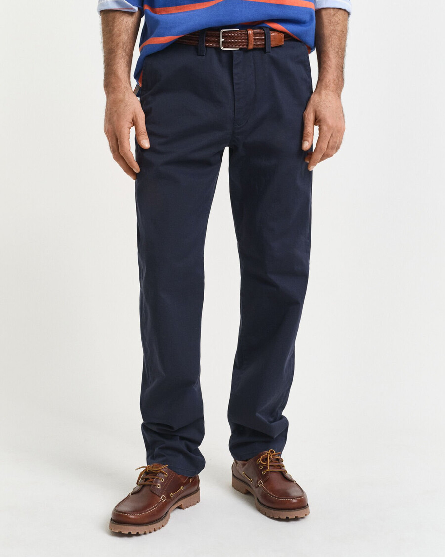 regular fit twill chinos - marineblauw