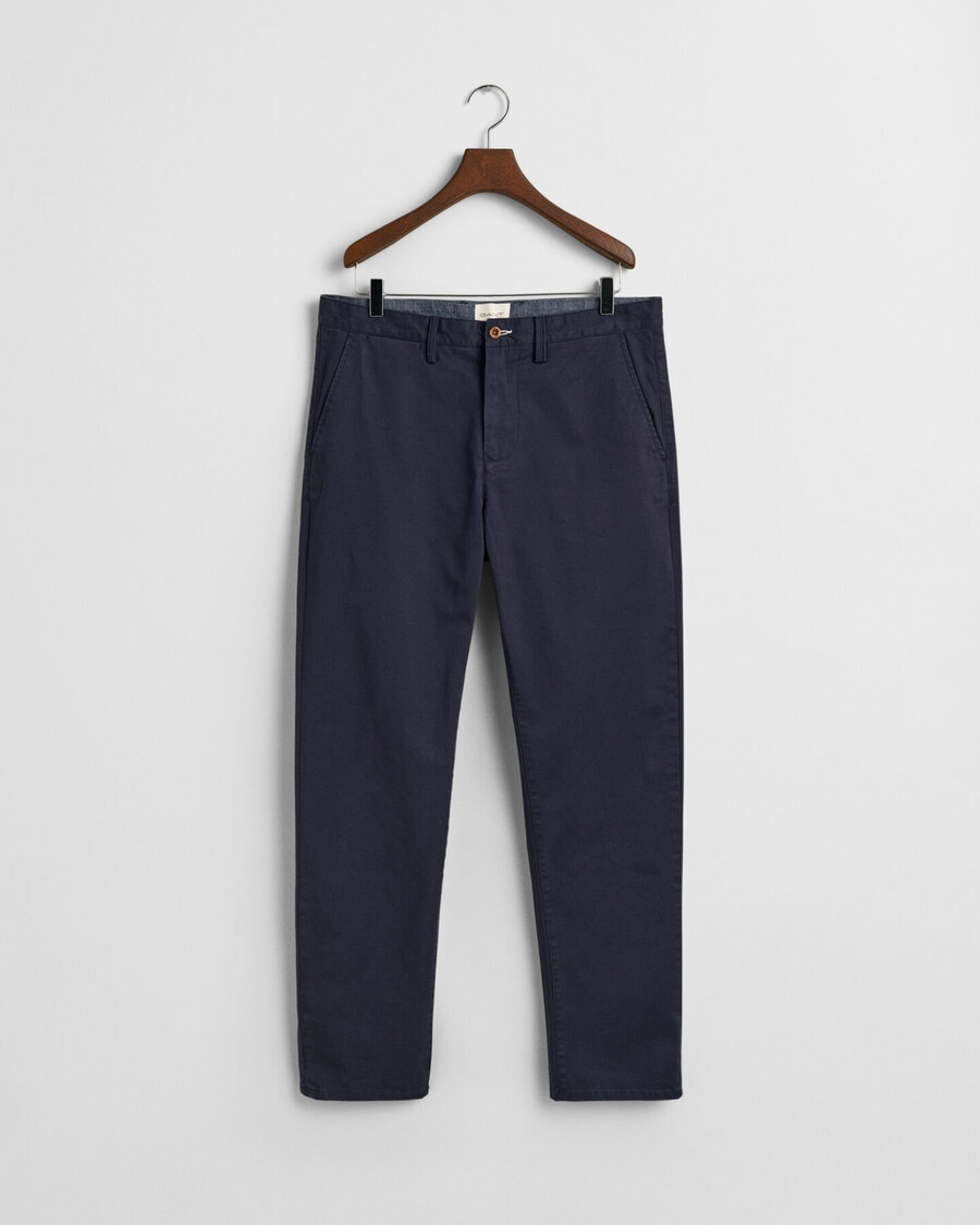 regular fit twill chinos - marineblauw