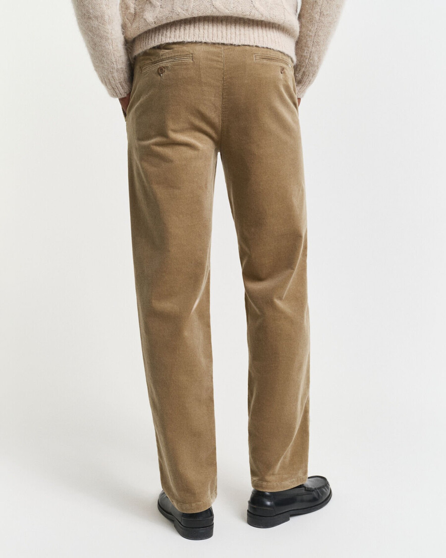 corduroy chinos met normale pasvorm - licht taupe