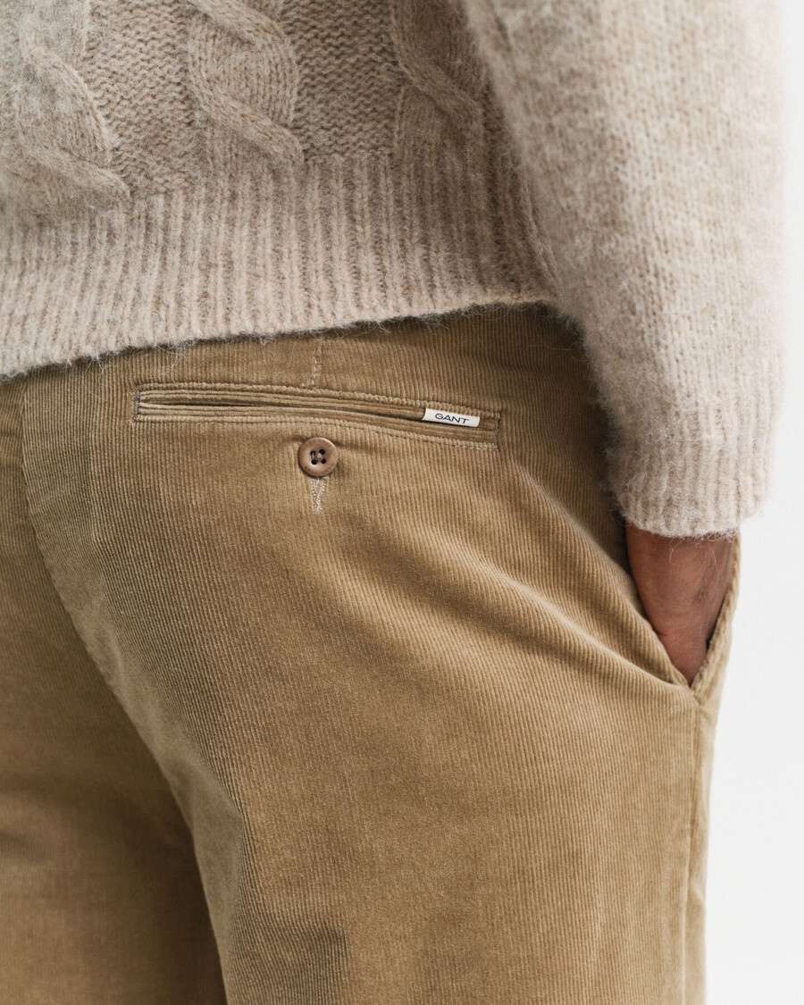 corduroy chinos met normale pasvorm - licht taupe