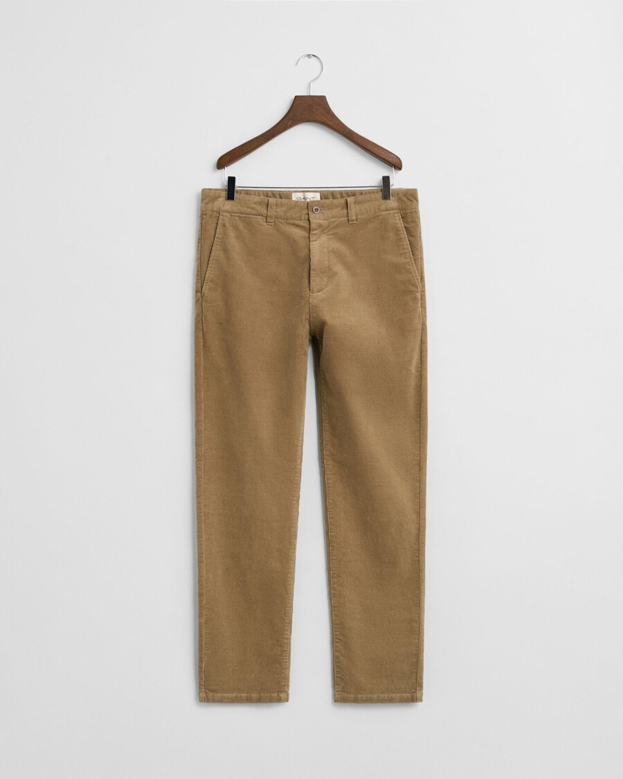corduroy chinos met normale pasvorm - licht taupe