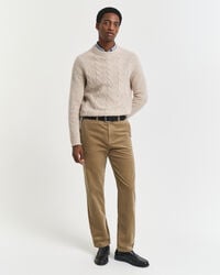 corduroy chinos met normale pasvorm - licht taupe