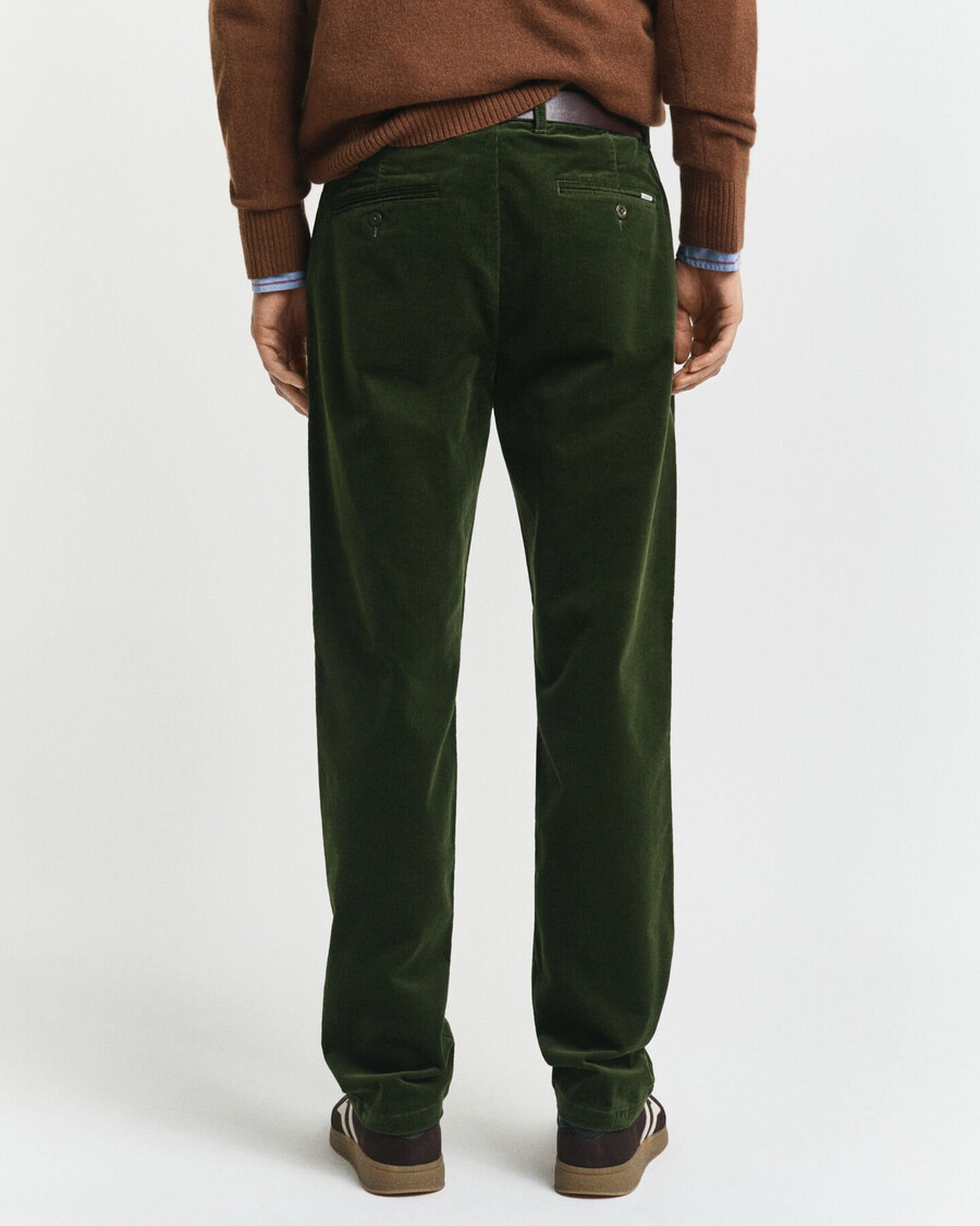 corduroy chinos met normale pasvorm - landelijk groen