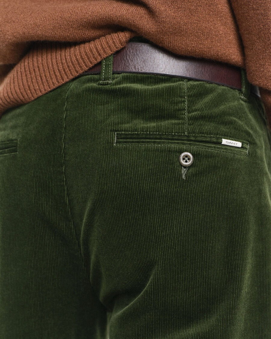 corduroy chinos met normale pasvorm - landelijk groen