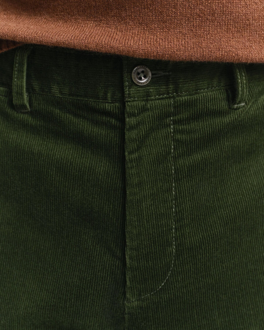 corduroy chinos met normale pasvorm - landelijk groen