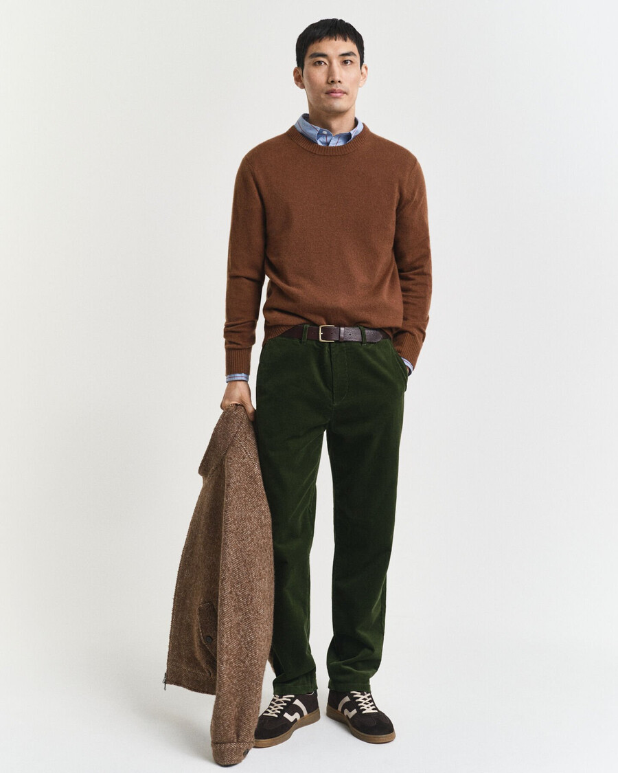 corduroy chinos met normale pasvorm - landelijk groen