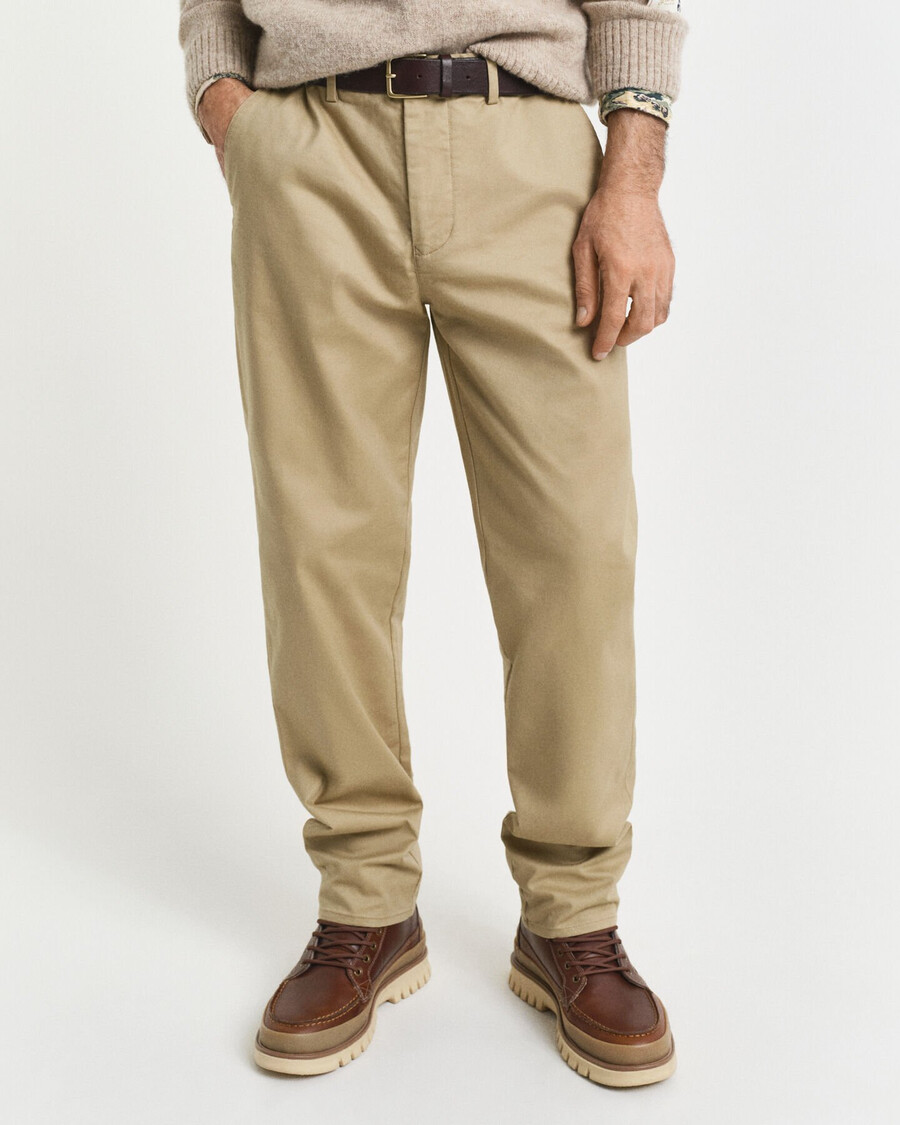 normale pasvorm chinos - donker kaki