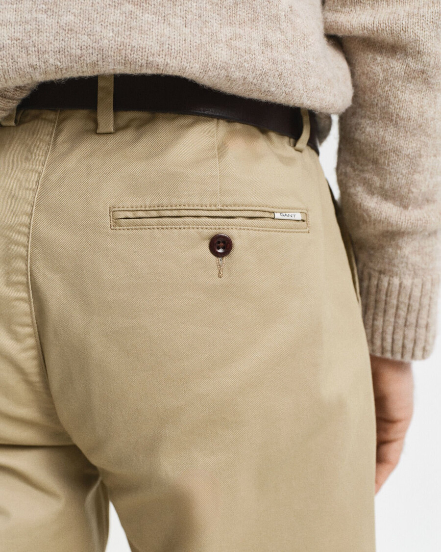 normale pasvorm chinos - donker kaki