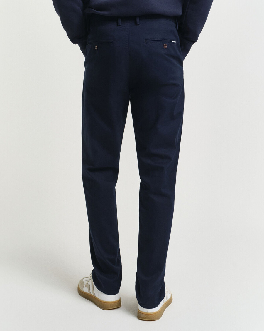 normale pasvorm chinos - marineblauw