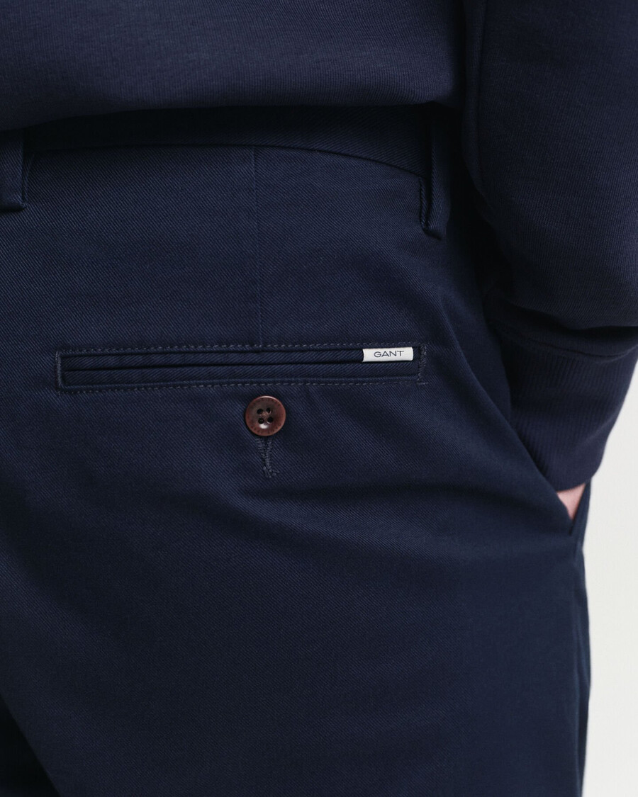 normale pasvorm chinos - marineblauw