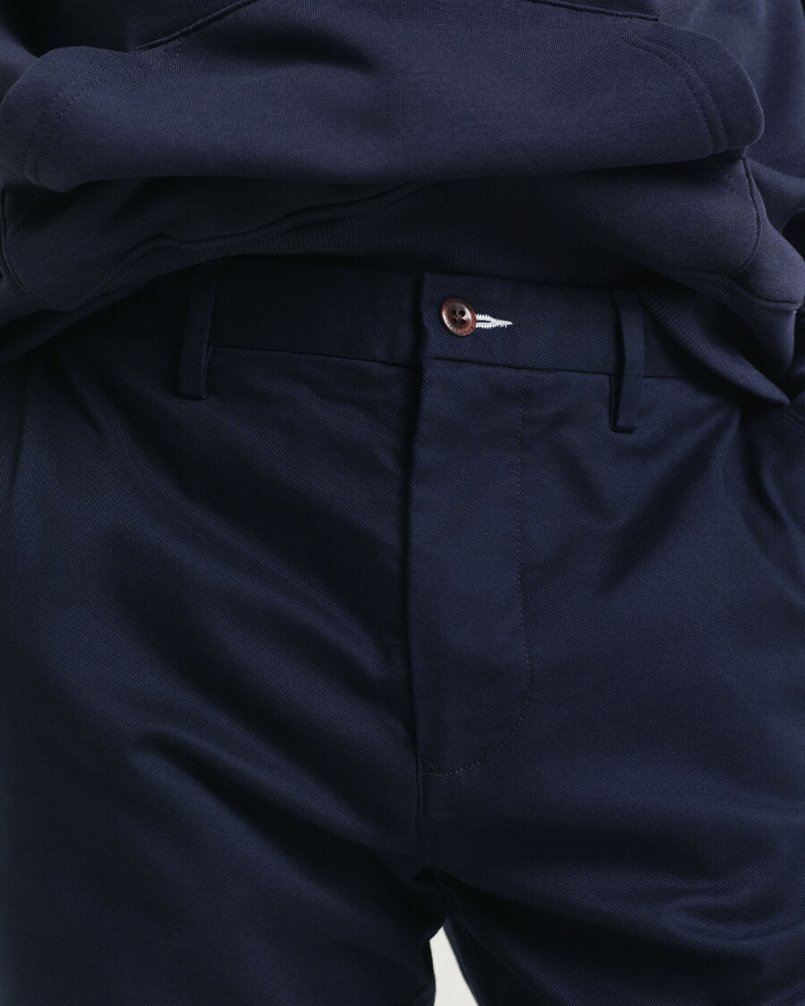 normale pasvorm chinos - marineblauw